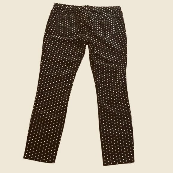 Free People Velvet Black White Polka Dot Pants Skinny Straight Jeans 28 - Picture 2 of 3